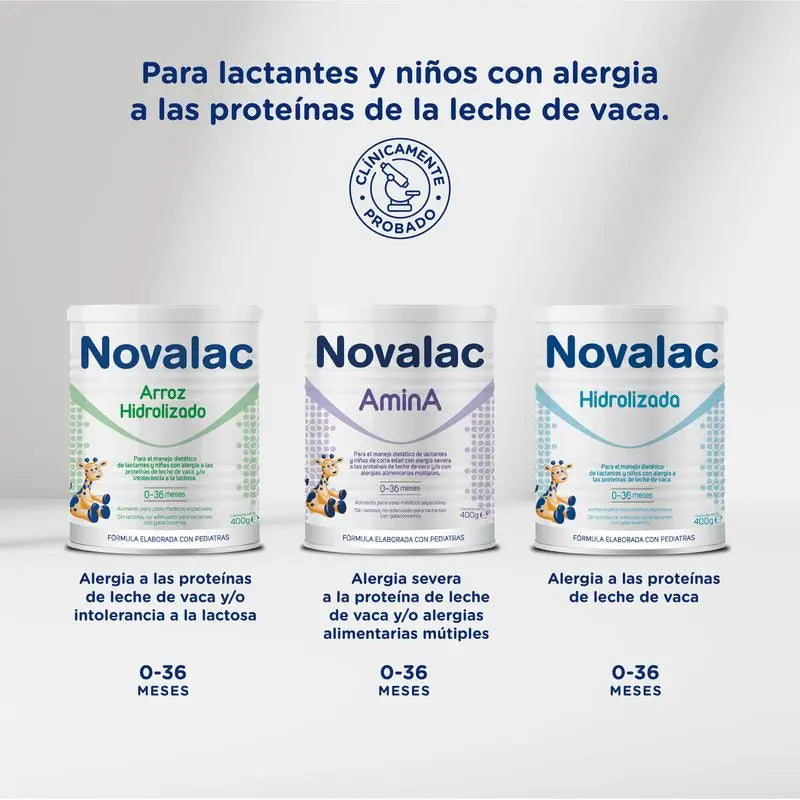 NOVALAC ARROZ HIDROLISADO 400 G 1 LATA NEUTRA