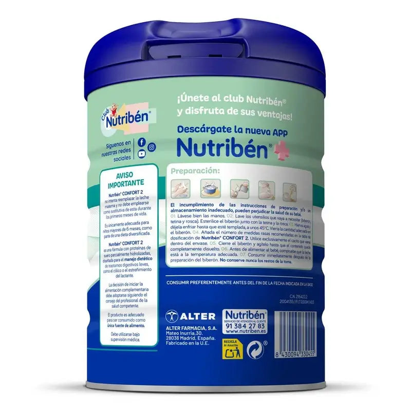 Nutribén Confort 2 Leite de Continuação, 800 g