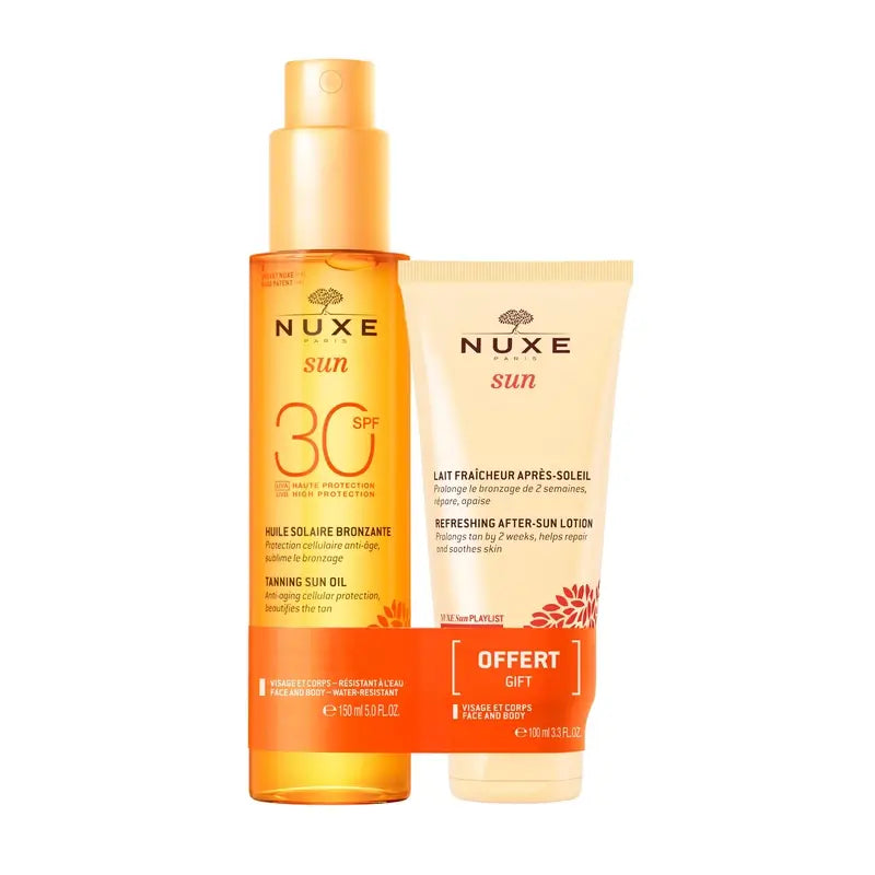 Nuxe Sun Tanning Oil Face & Body Spf 30 150Ml + After Sun Milk 100Ml