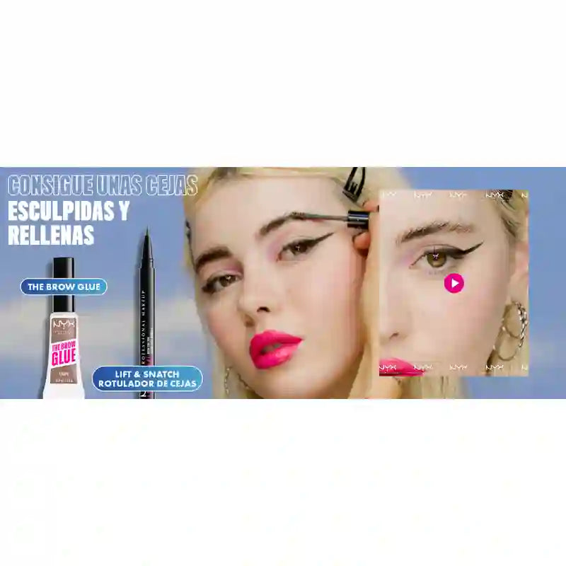 Nyx Brow Tint Pen Lift&Snatch! Caneta de Tinta para Sobrancelhas, Longa Duração 16H, Fórmula Vegana, Sombra Castanho Cinzento , 1 ml
