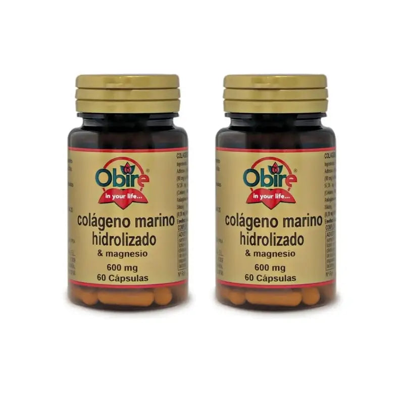Obire Colagénio Marinho + Magnésio , 2X60 Cápsulas