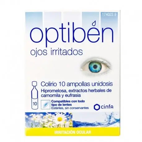 Cinfa Optiben Irritated Eyes Eyes Drops 10 Ampolas dose única