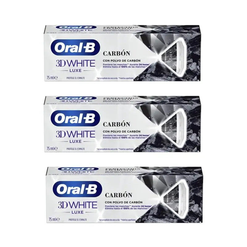 Oral-B Pasta de dentes com carvão vegetal , 3X75 Ml