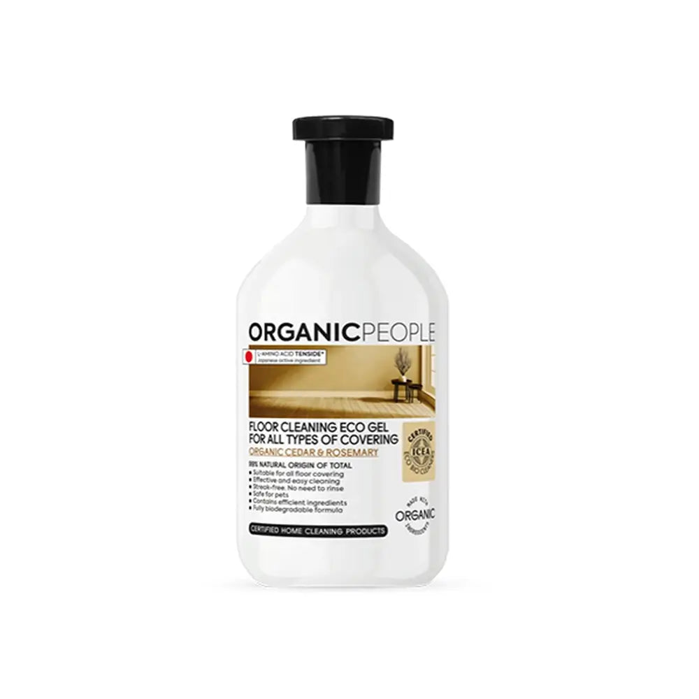 Organic People Organic Floor Gel Cleaner Para Todo o Tipo de Superfícies. Cedro e Alecrim Biológicos, 500 Ml