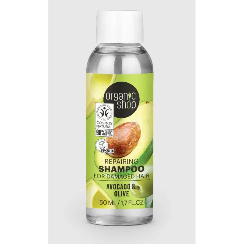 Champô Reparador para Cabelos Danificados Abacate e Azeitona , 50 ml