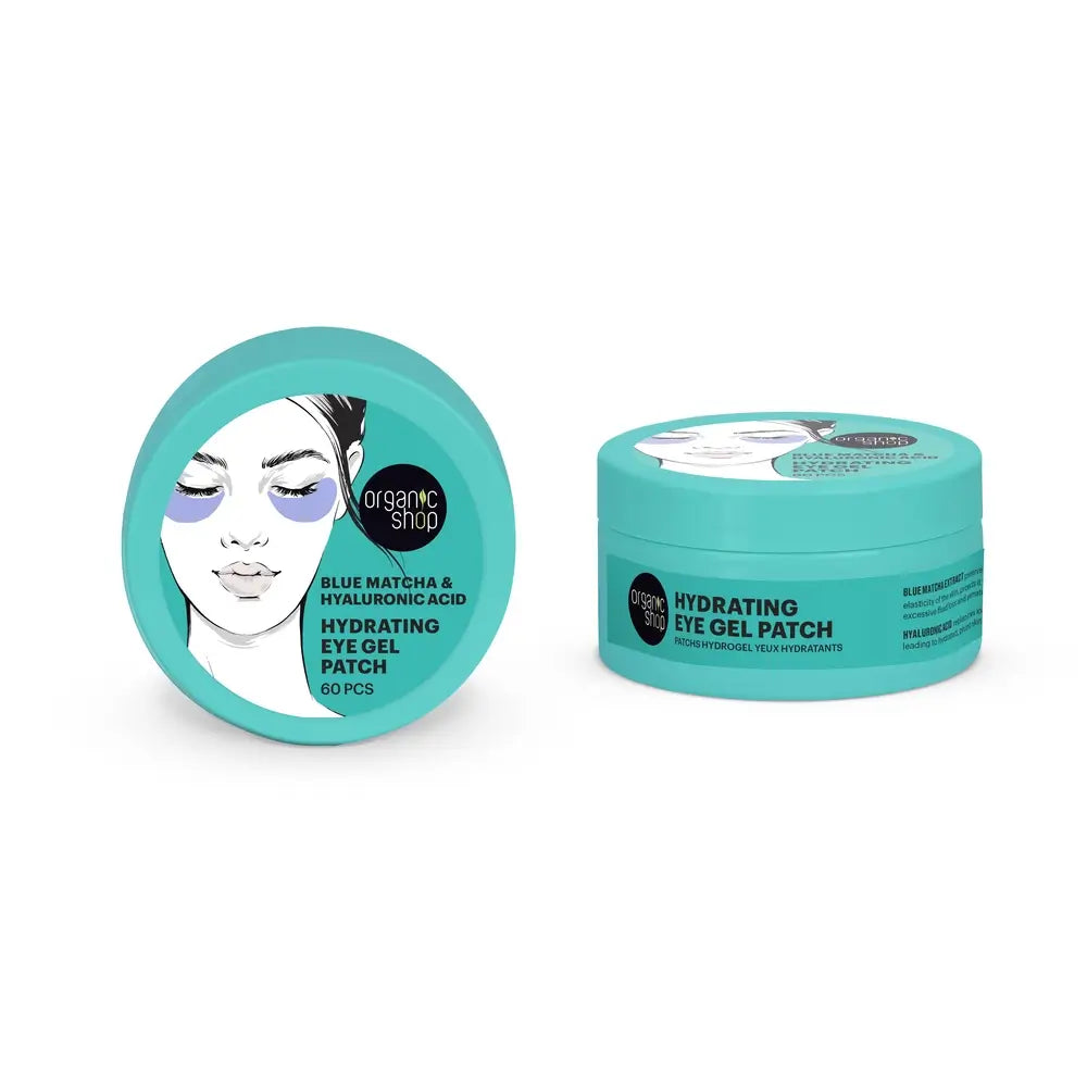 Organic Shop Blue Matcha & Collagen Moisturising Eye Gel Patches, 60 unidades