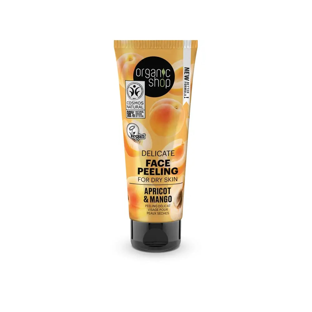Peeling Facial Suave para Pele Seca de Alperce e Manga da Organic Shop, 75ml