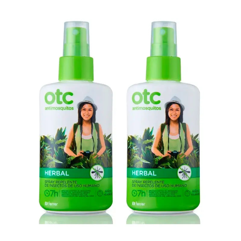 Spray repelente de insectos OTC Herbal , Embalagem 2 x 100 ml
