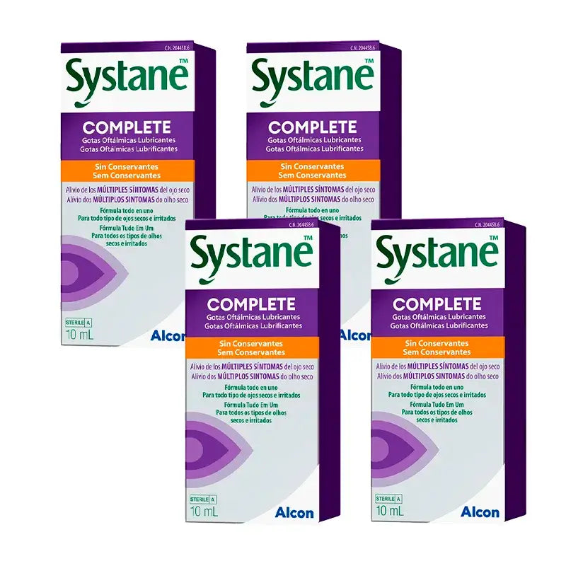Systane Complete, embalagem de 4 x 10 ml