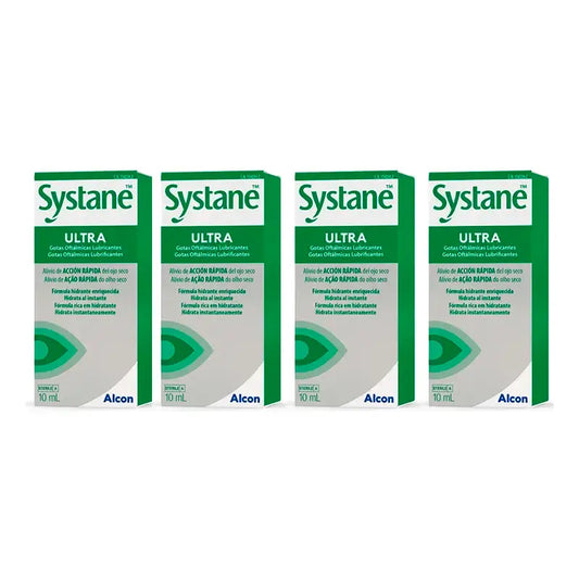 Systane Ultra Colírio, embalagem de 4 x 10 ml