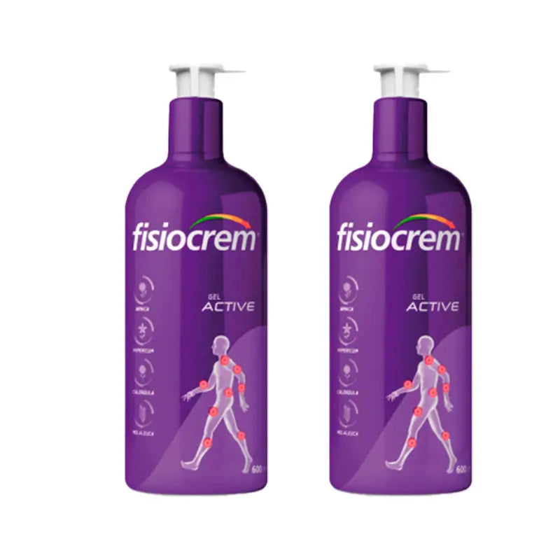 Fisiocrem Active Gel, embalagem de 2x600 ml