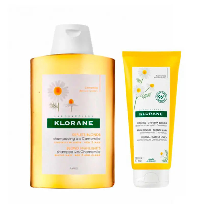 Klorane Pack Champú a la Camomila, 400 ml + Klorane Acondicionador a la Camomila, 200 ml