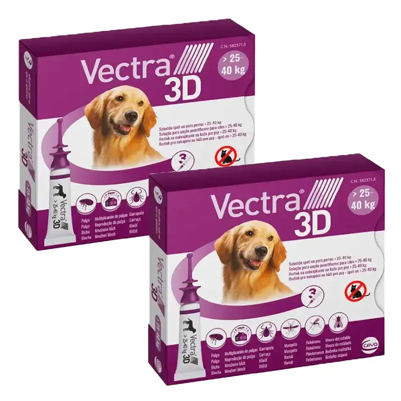 Vectra 3D Cão 25-40 kg, Embalagem 2 x 3 pipetas