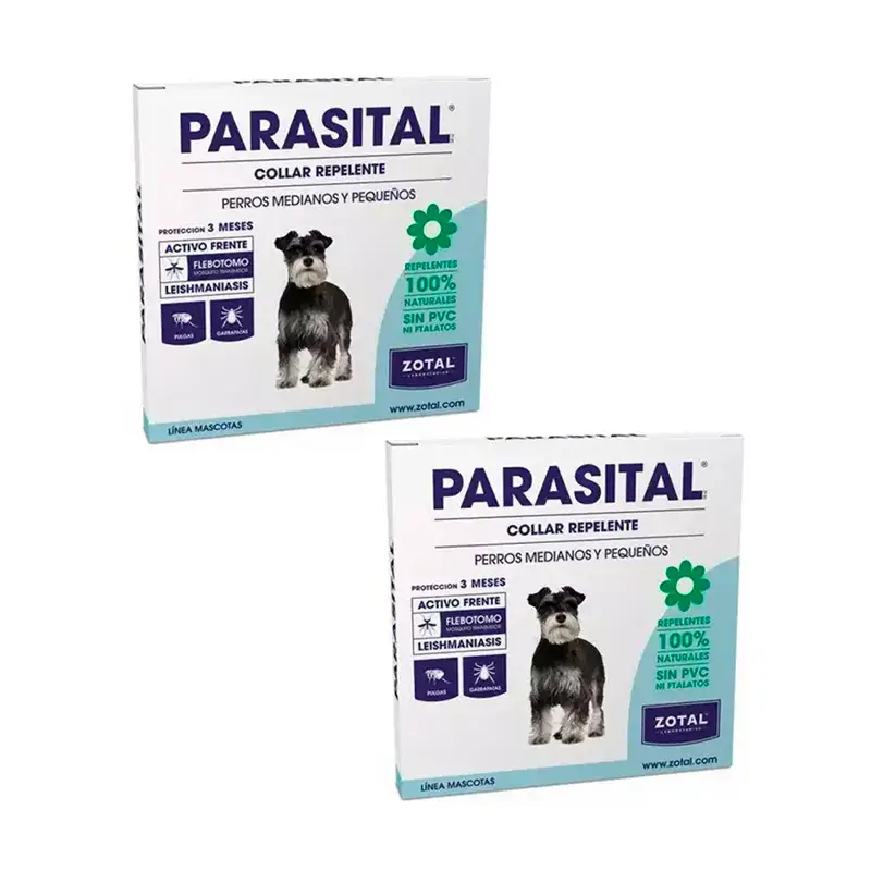 Zotal Parasital Coleira Antiparasitária para Cães de Pequeno/Médio Porte, Embalagem 2 unidades