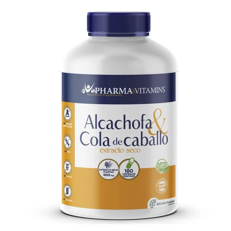 Pharma & Vitamins Alcachofra + Cavalinha (Ext. Seca) 300 Mg , 180 cápsulas