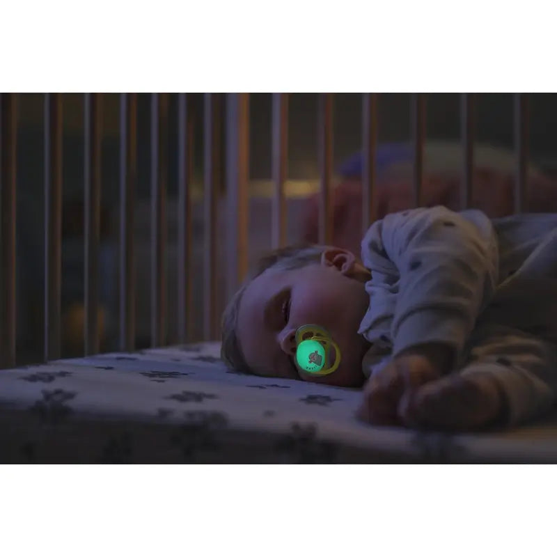 Philips Avent 2 chupetas ultra air night-time +18m bebé menino