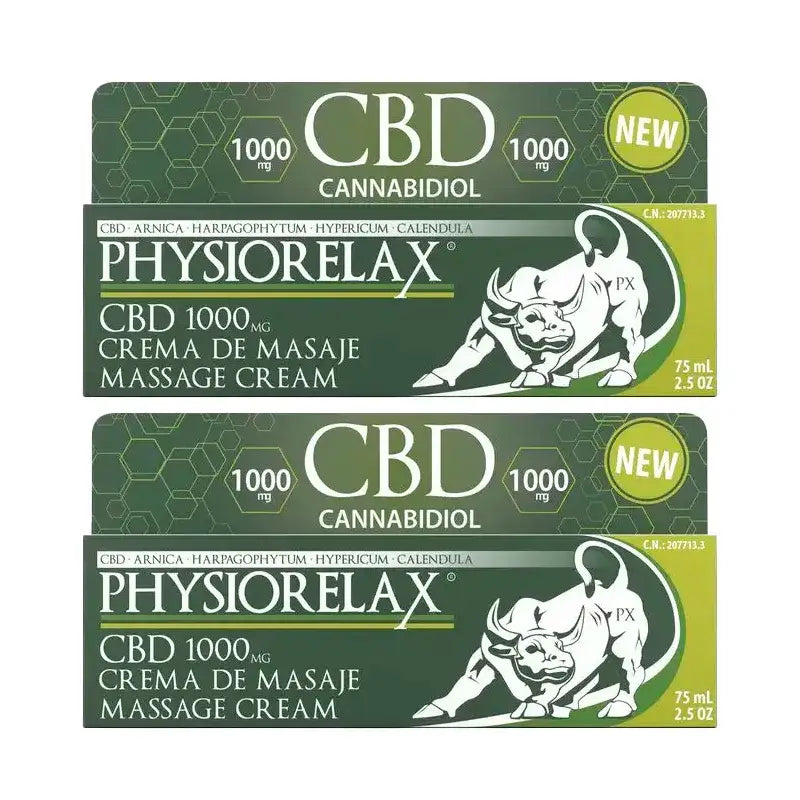 Physiorelax Creme de Massagem CBD, Embalagem 2 x 75 ml