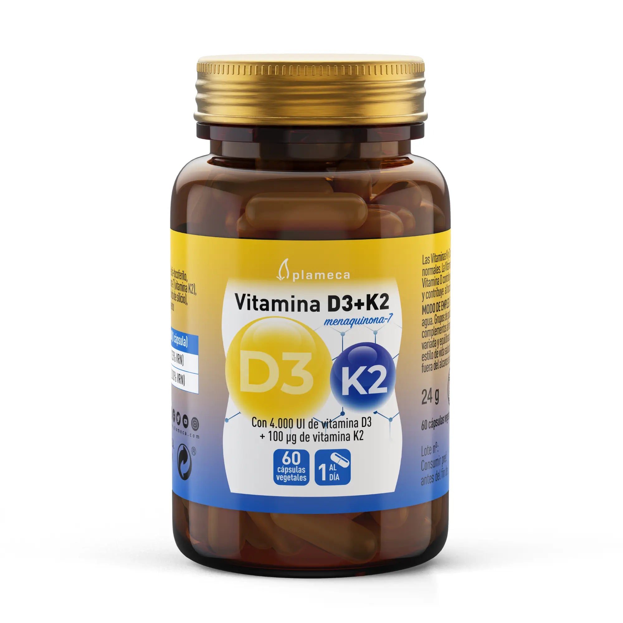 Comprar Plameca Vitamina D3 + K2, 60 cápsulas ao melhor preço.