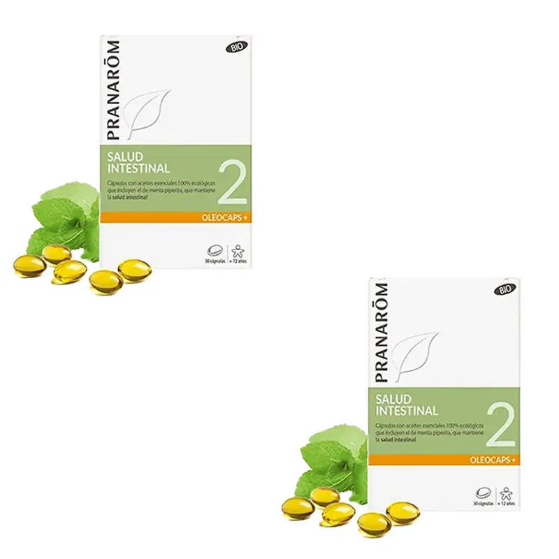 Pranarôm Oleocaps 2 Alívio gastrointestinal e urinário, 2X30 cápsulas