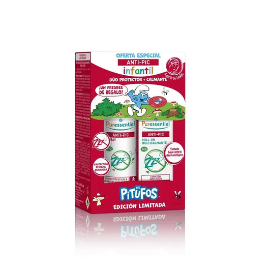 Pack Smurfs Puressentiel: Anti Pic Spray 75 Ml + Anti Pic Roll 5 Ml