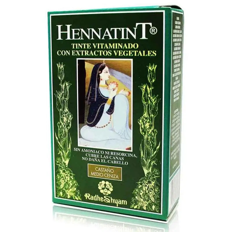 Radhe Shyam Hennatint Castanho Cinza Médio , 60 ml