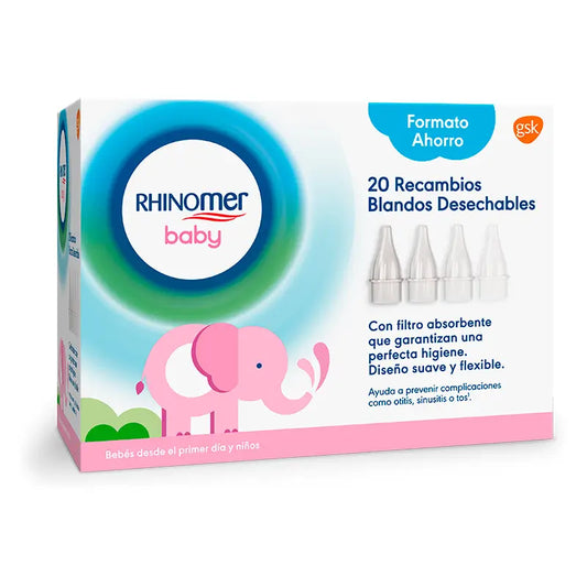 Peças de reposição suaves de abastecimento descartáveis do bebê Rhinômer com filtro de absorção para pó nasal, 20 unidade