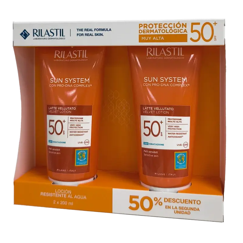 Rilastil Sun System 50 Leite Velluto , 2 x 200 ml