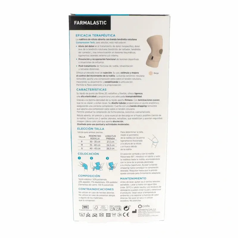 Joelheira patelar com banda infrapatelar, tamanho grande, bege