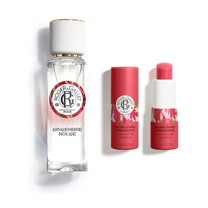 Roger & Gallet Bálsamo labial Gingembre Rouge + Pacote de água perfumada Well-being
