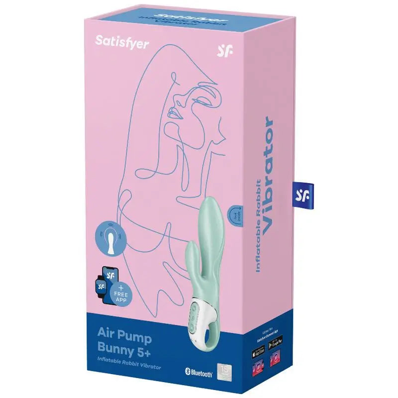 Satisfyer Connect Air Pump Bunny 5+ Vibrador Rabbit Inflable App - Verde
