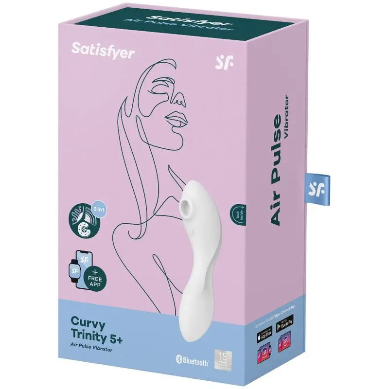 Satisfyer Connect Curvy Trinity 5 Estimulador Y Vibrador App - Blanco