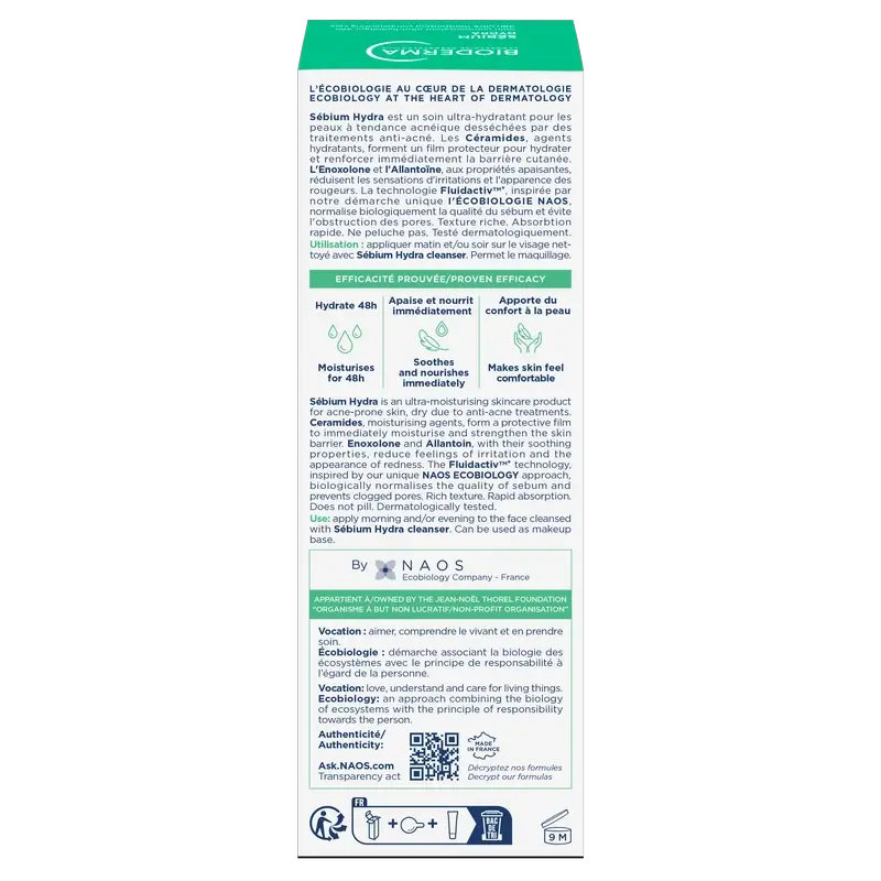 CREME HIDRATANTE BIODERMA SEBIUM HYDRA CREME HIDRATANTE 40 ML