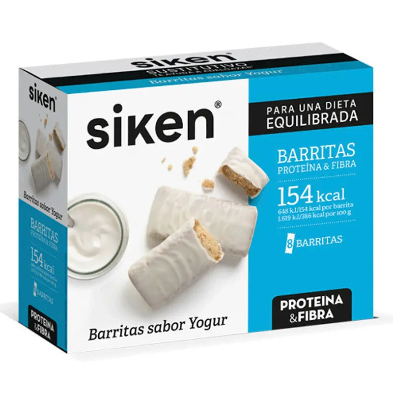 Barras de Iogurte Siken Substituto de Sabor, 8 unidades