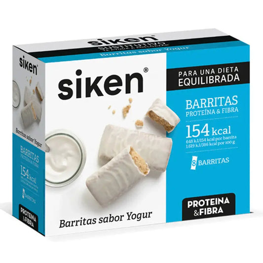 Barras de Iogurte Siken Substituto de Sabor, 8 unidades