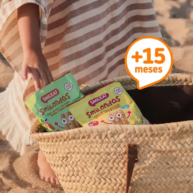 Smileat Smilondas Snack de milho, legumes e cenoura , 25 gramas
