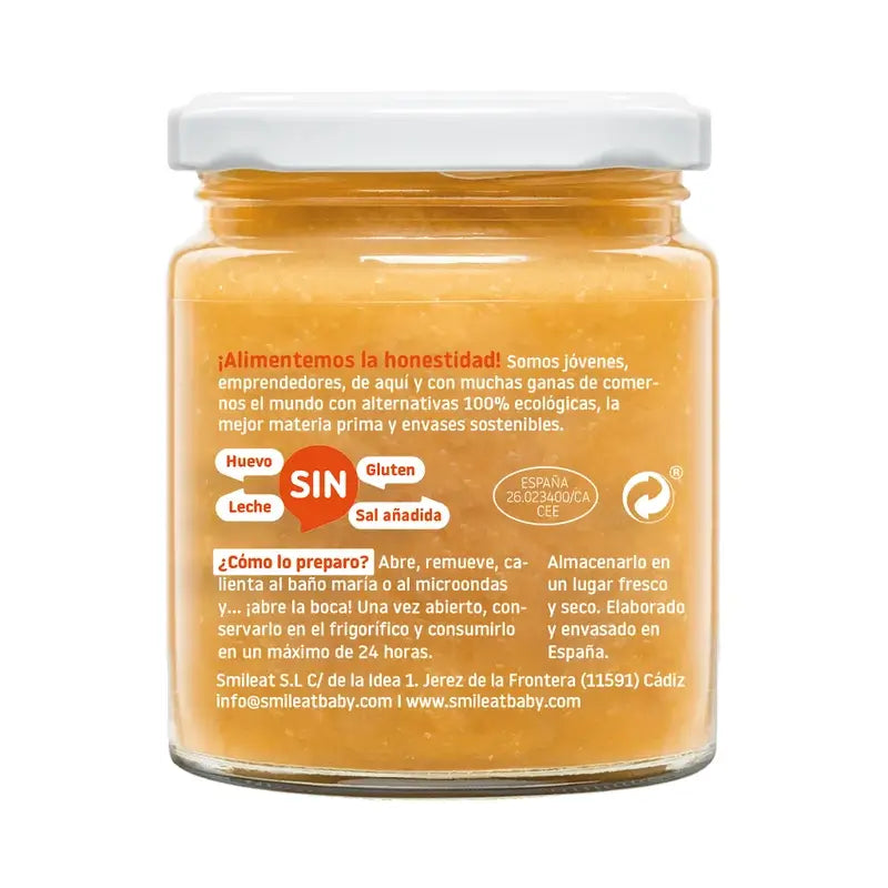 Frasco de guisado de carne e fiambre Smileat, 230 gramas