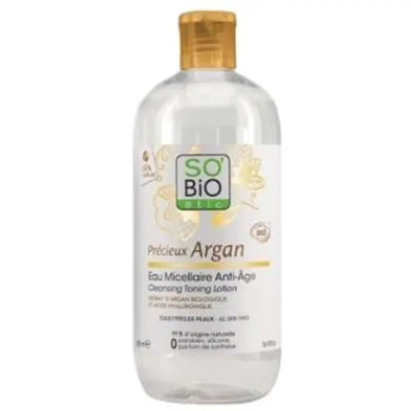 So´Bio Etic Agua Micelar Antiedad Hialuronico-Argan 500Ml. Bio