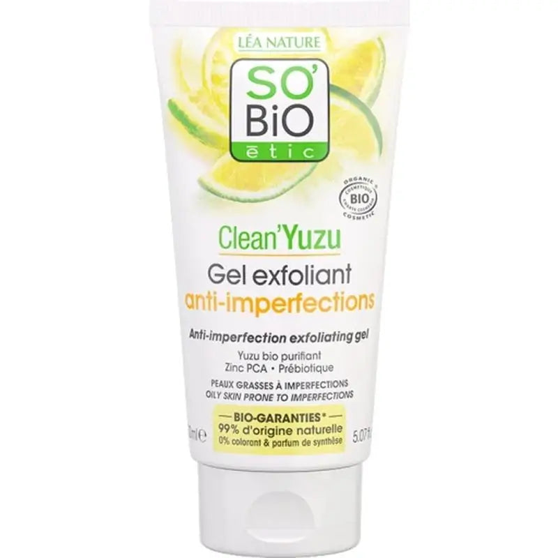 So´Bio Etic Gel Exfoliante Clean Yuzu Anti Imperfecciones 150M