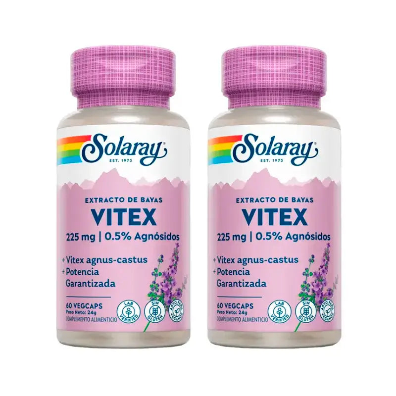 Solaray Vitex (Chasteberry) Embalagem 2 x 60 Cápsulas