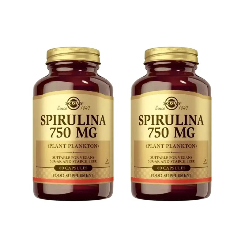 Solgar Spirulina 750Mg, 2X80 Cápsulas