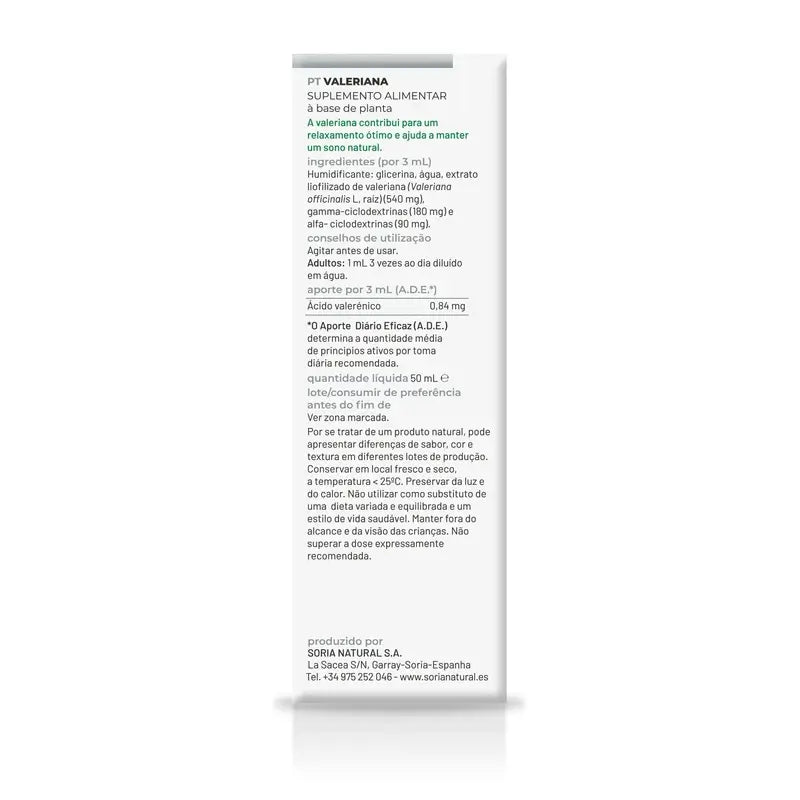 Soria Natural Extrato Natural de Valeriana, 50 ml