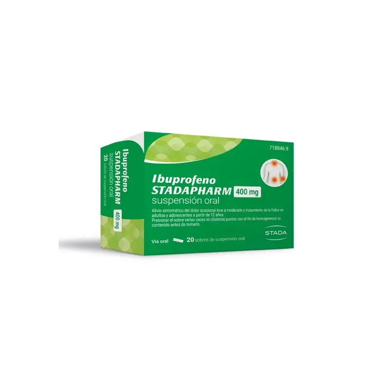 Stadapharm Ibuprofeno, 400 mg 20 saquetas Suspensão oral 10 ml