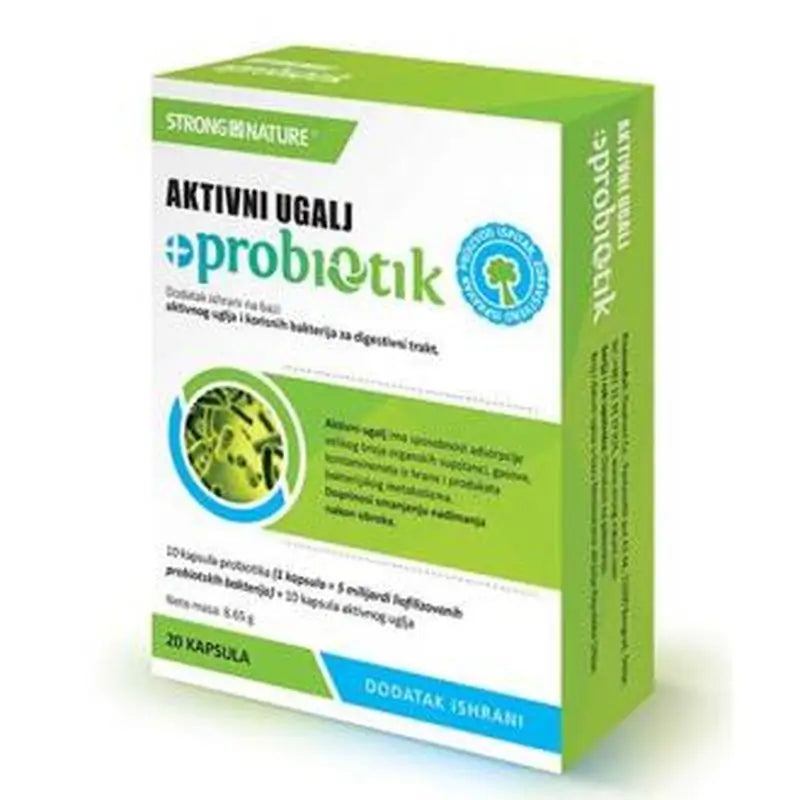 Strong Nature Carbon Activo + Probiotico 10+10 Cápsulas