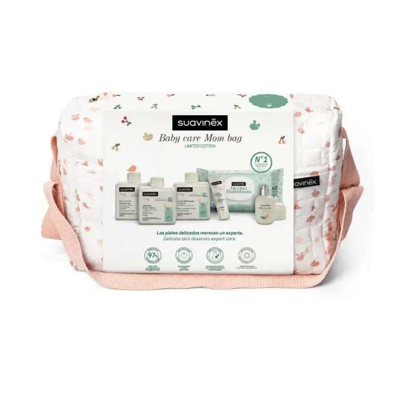 Bolsa para carrinho de bebé com cosméticos Suavinex. Cor-de-rosa