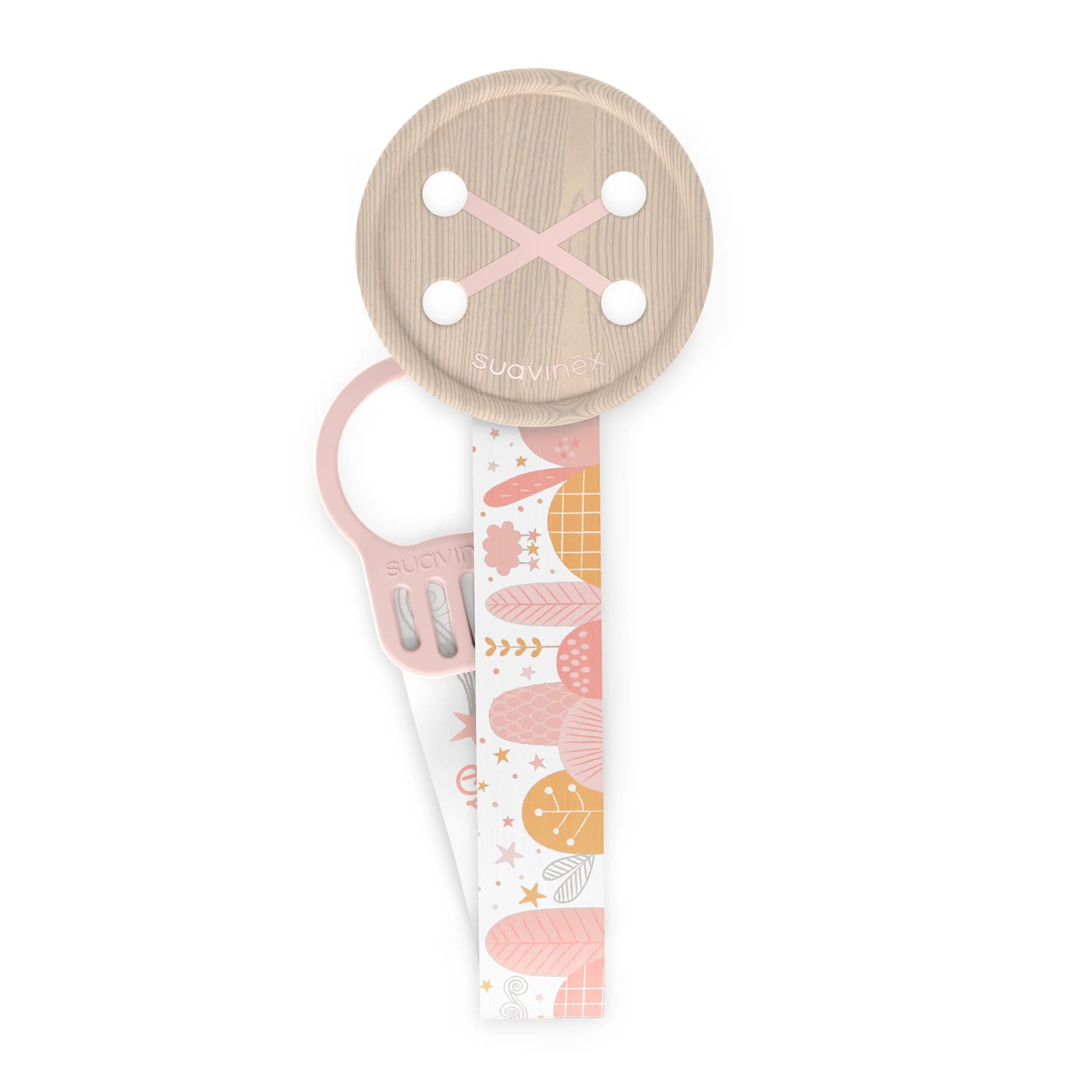 Suavinex Chupeta de bebé em tecido cor-de-rosa, 1 peça