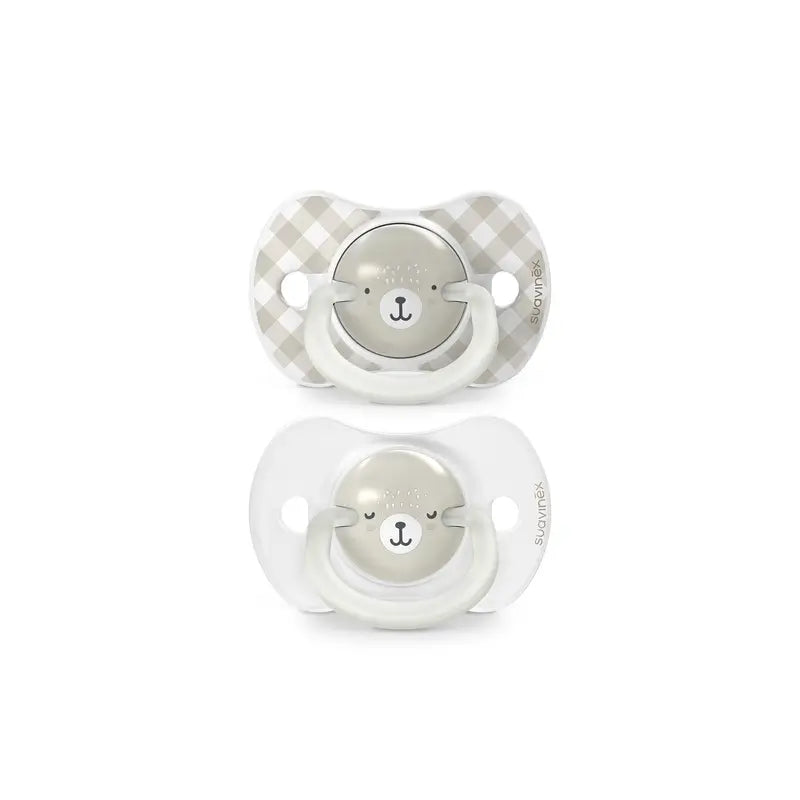 Suavinex Night & Day Night Soothers Sx Pro Teat 6/18 Months Cinzento, 2 unidades