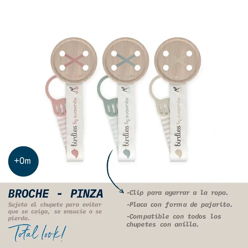 Suavinex Fita adesiva para chupetas +0 meses Pássaros Verde