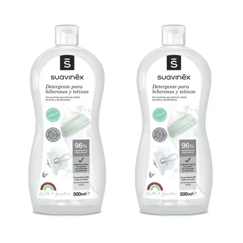 Suavinex Detergente para biberões e tetinas, 2x500ml