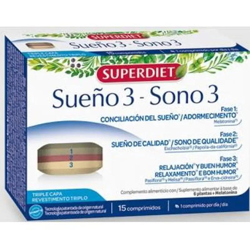 Superdiet Sueño 3 Triple Capa 15 Cápsulas
