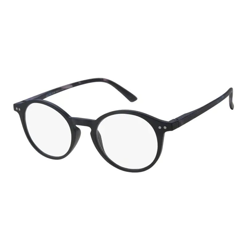 Surgicalmed Euro Optics Gala Presbyopia Reading Glasses (preto mate, armações azuis/roxas e decoração prateada) (+2,50)